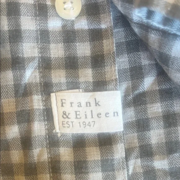 Frank & Eileen Gray and White Plaid Shirt - Picture 3 of 4